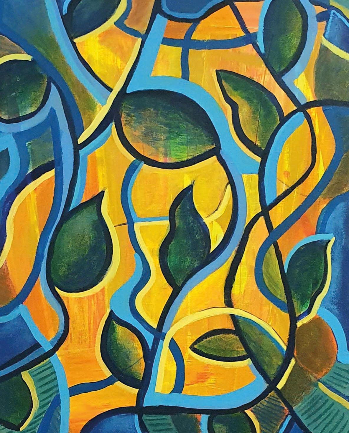 The Jungle Sun - Intuitive abstract acrylic painting