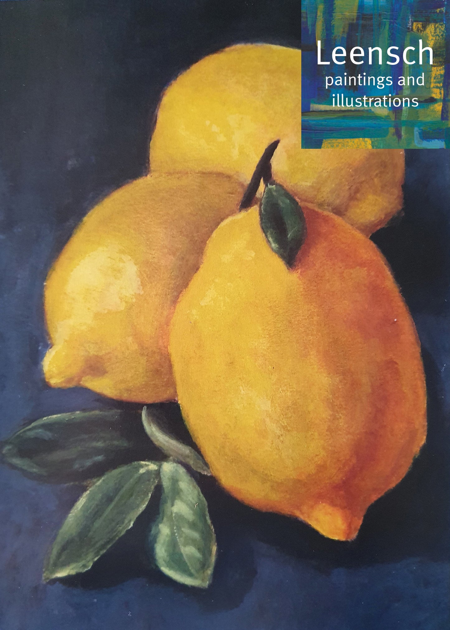 Three Little Lemons - A4 still life art poster