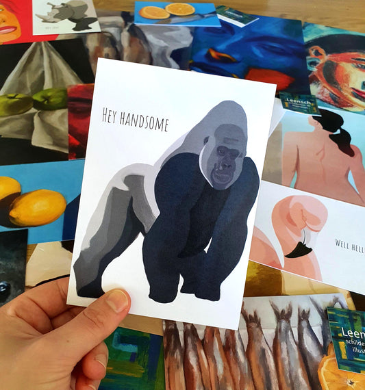 Handsome Gorilla - A6 greeting card