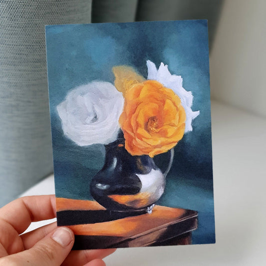 Still Life of Flowers - A6 greeting card