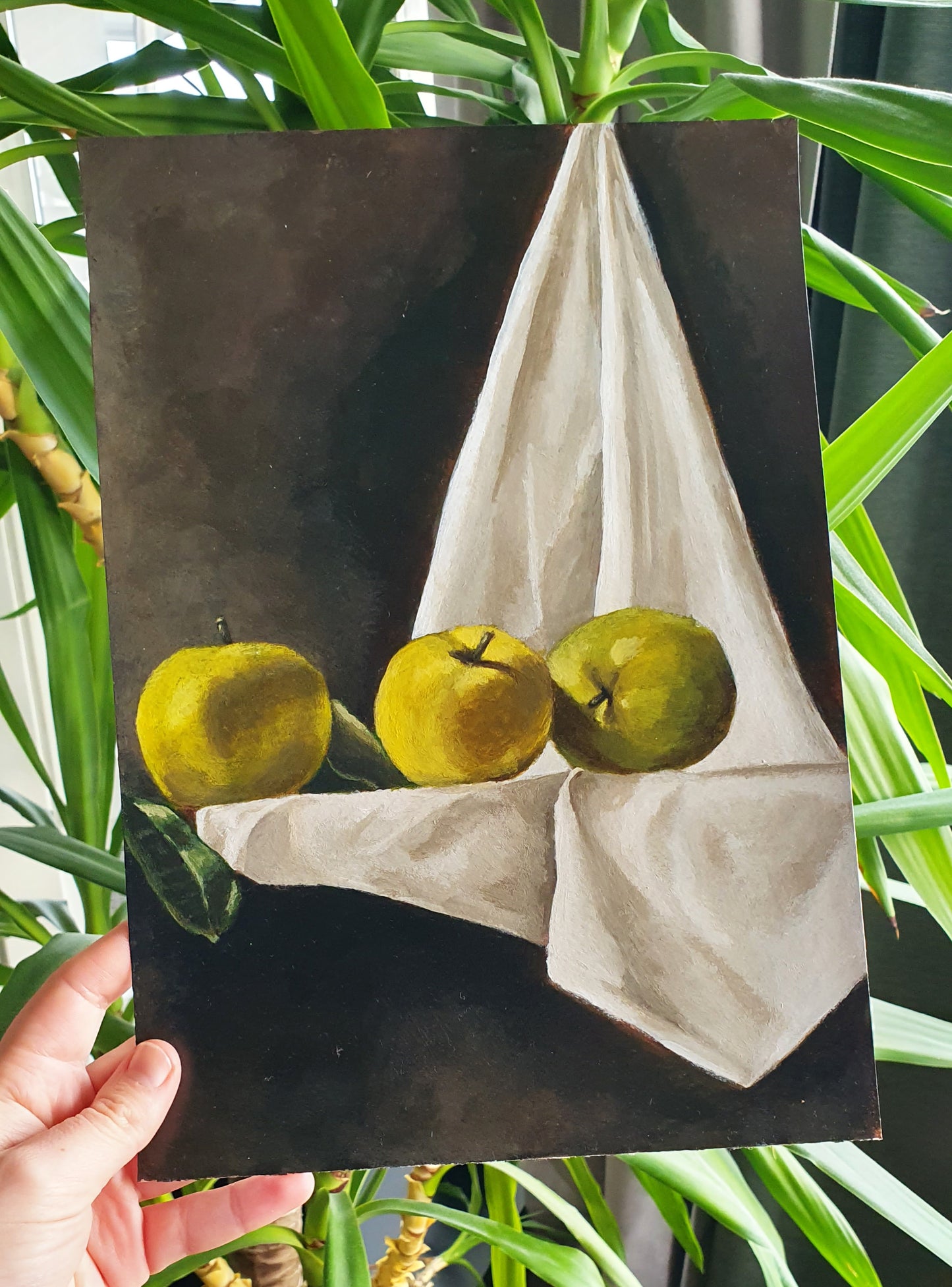 Three Little Apples - Original still life painting