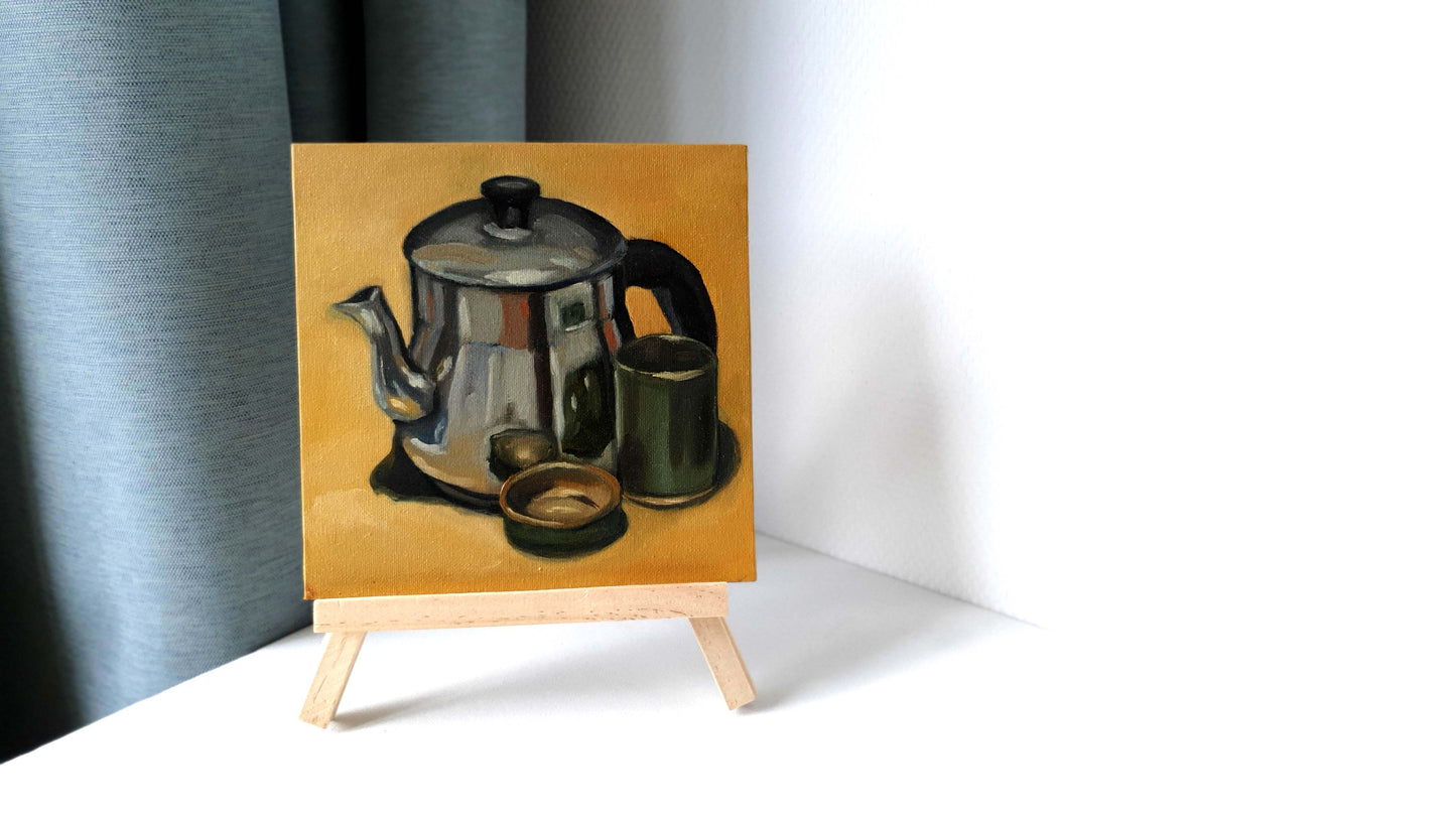 Silver Pot - Original still life painting