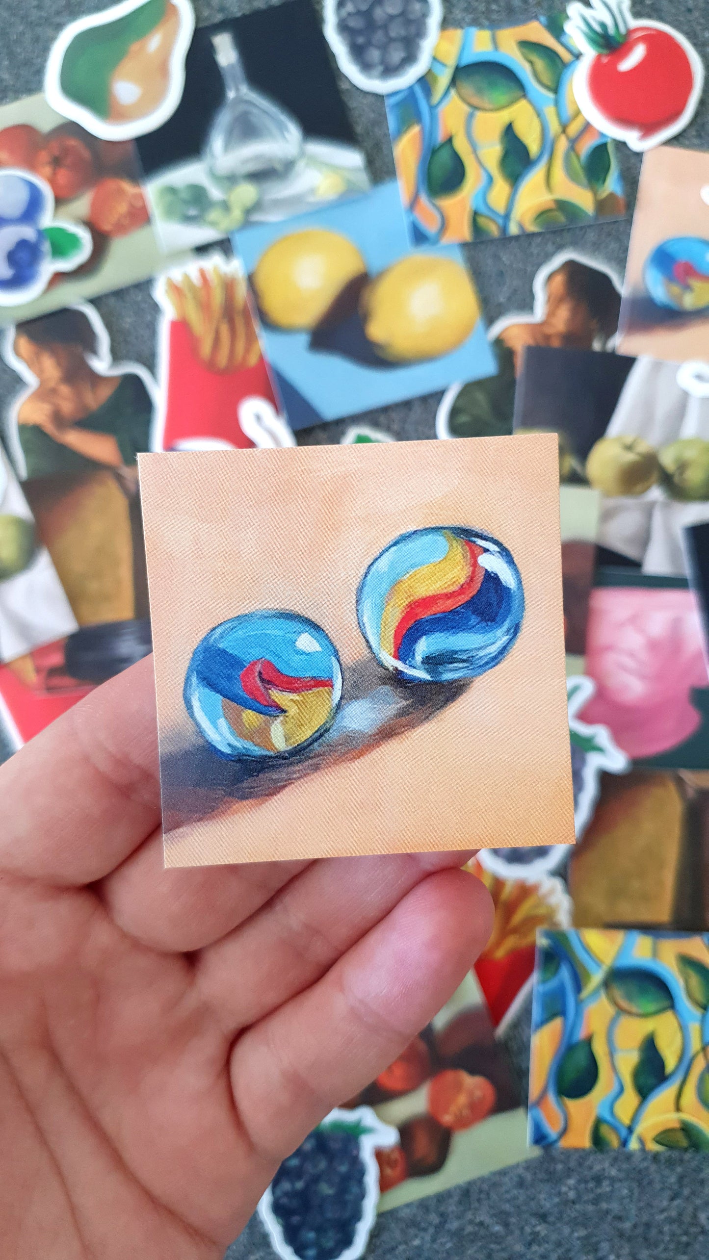 Marble Mania sticker - Oil painting print sticker