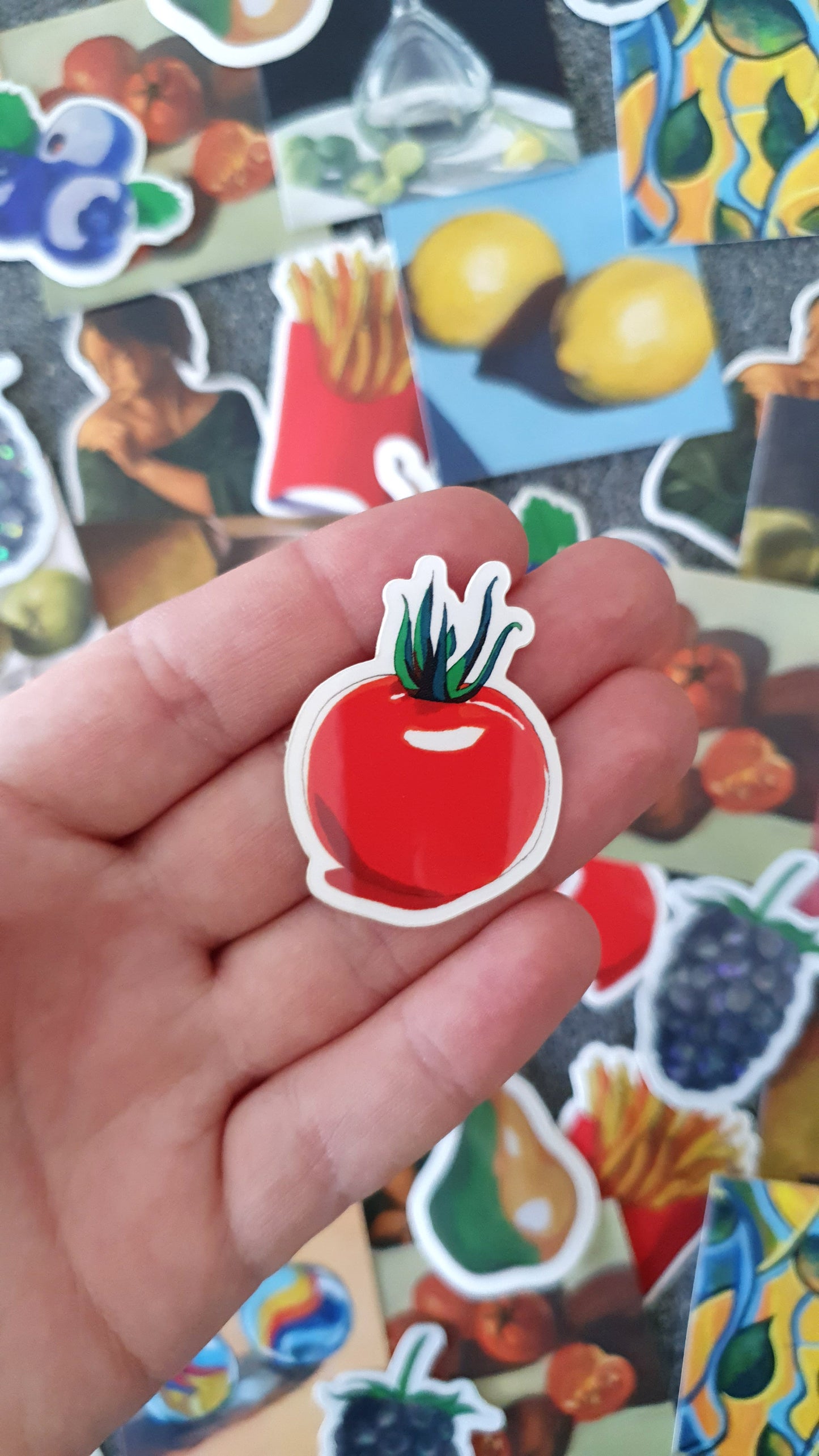 Tomato sticker - illustration with marker turned into a sticker