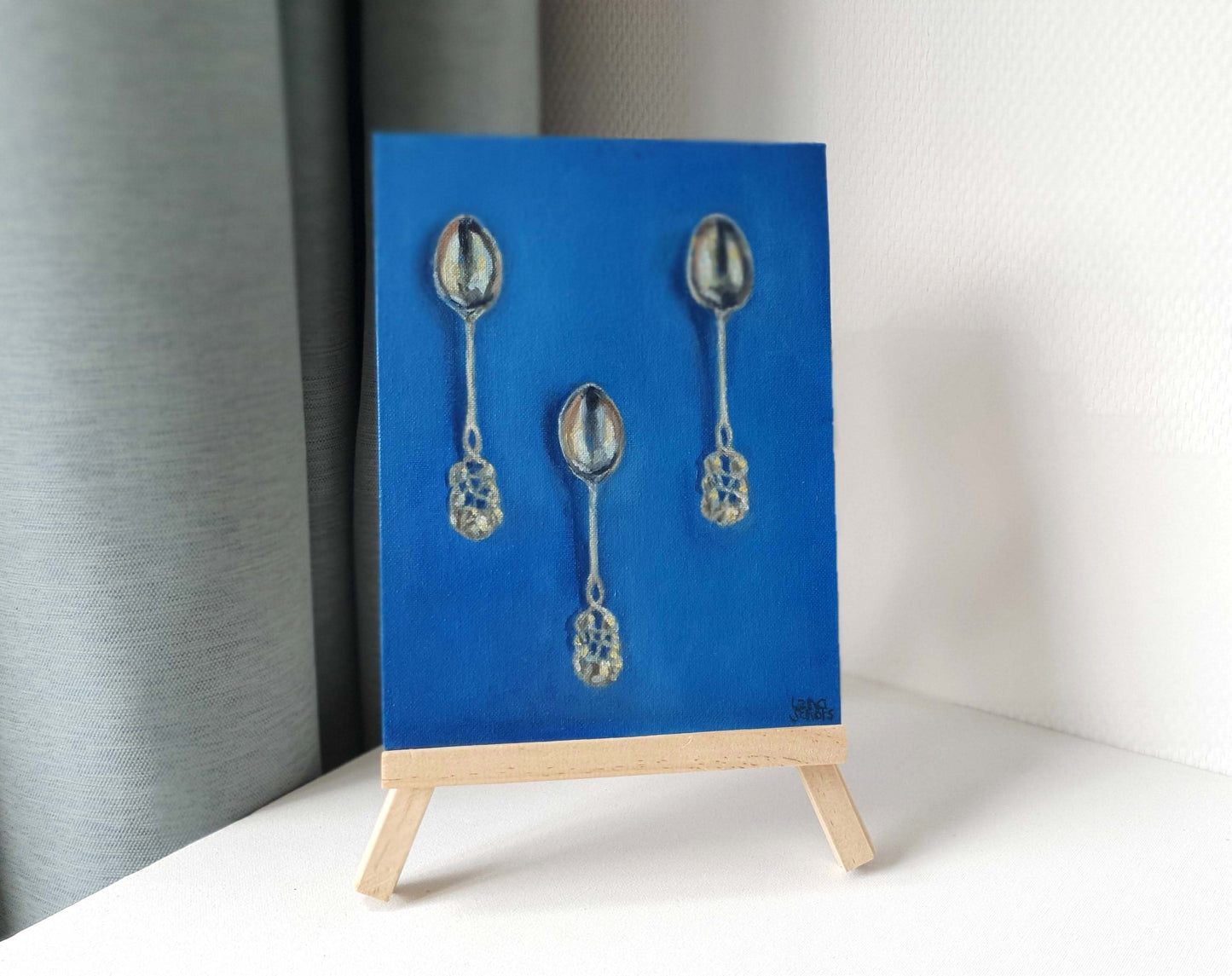 Three Little Spoons - Original still life painting