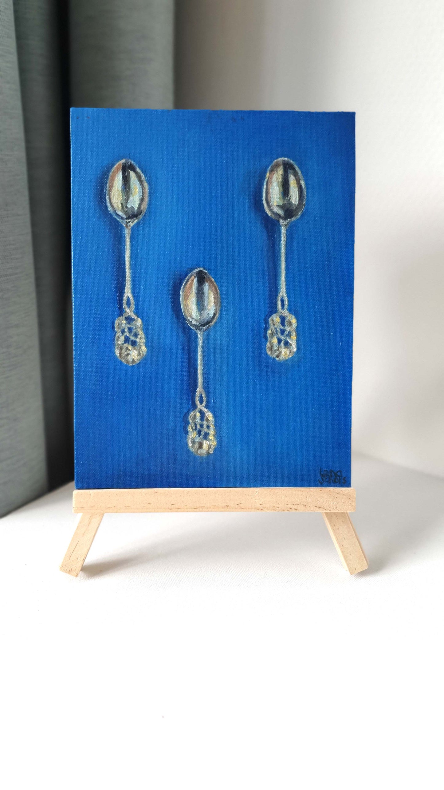 Three Little Spoons - Original still life painting