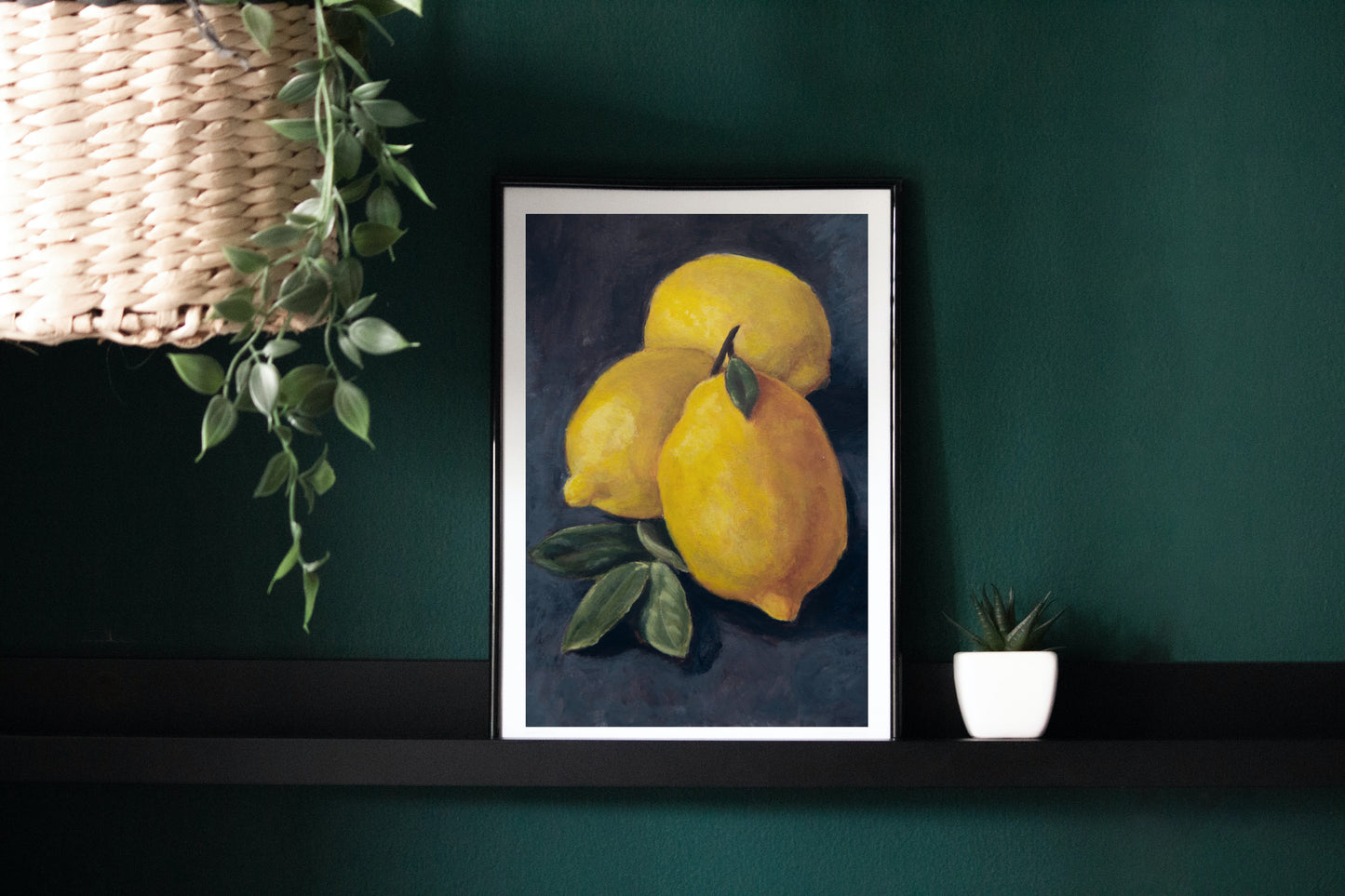 Three Little Lemons - A4 still life art poster