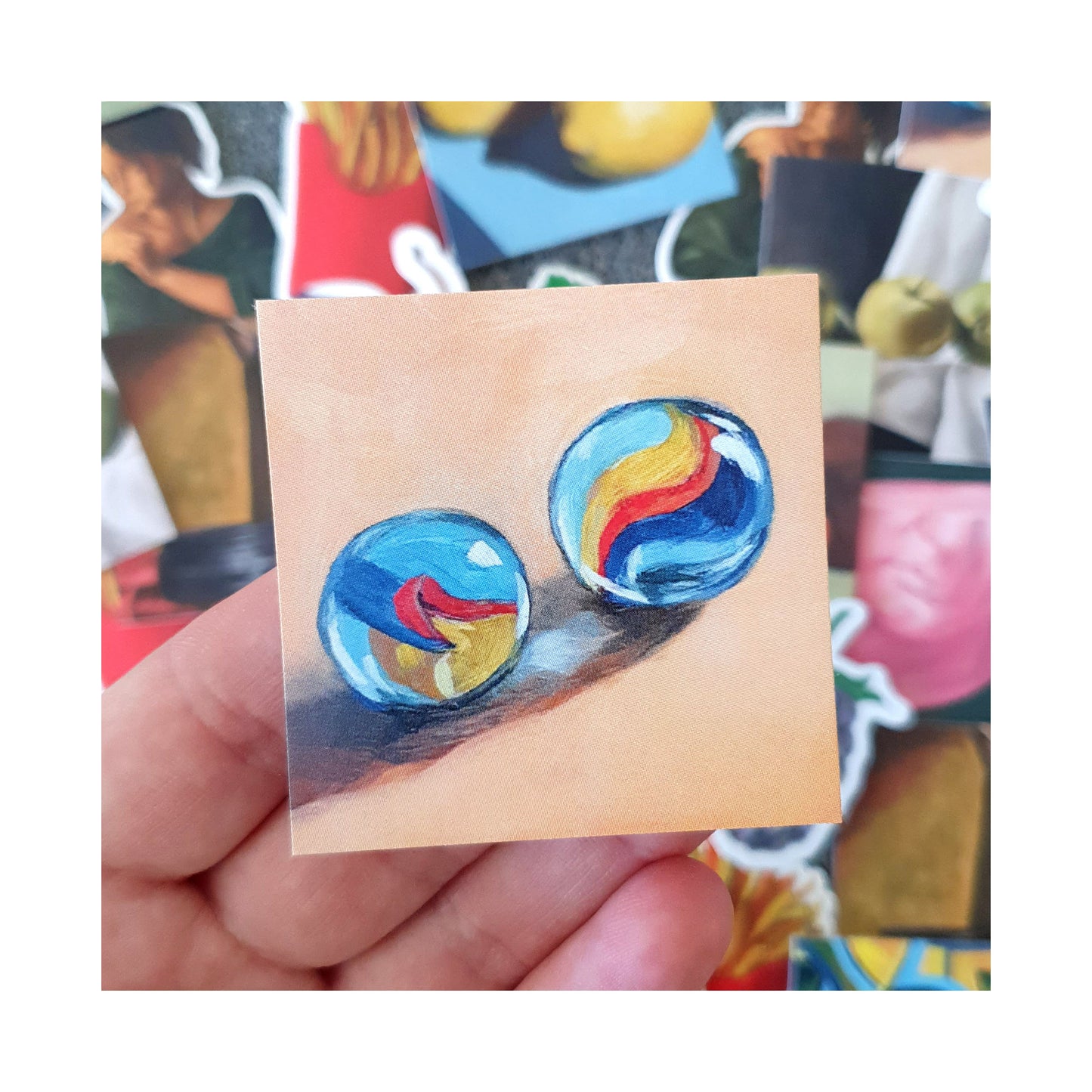 Marble Mania sticker - Oil painting print sticker